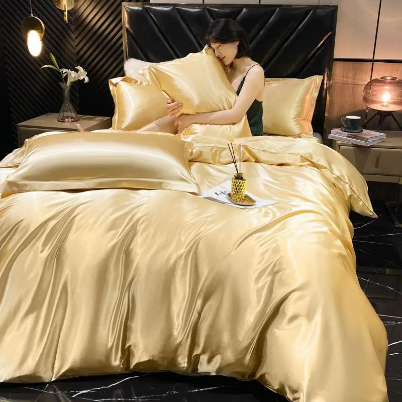 Rayon Silk Bedding Set – Luxury Duvet Cover & Pillowcases