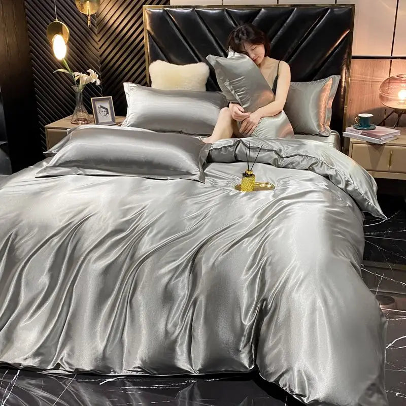 Rayon Silk Bedding Set – Luxury Duvet Cover & Pillowcases