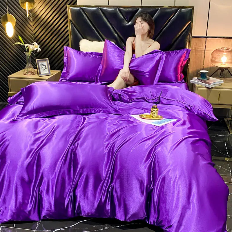 Rayon Silk Bedding Set – Luxury Duvet Cover & Pillowcases