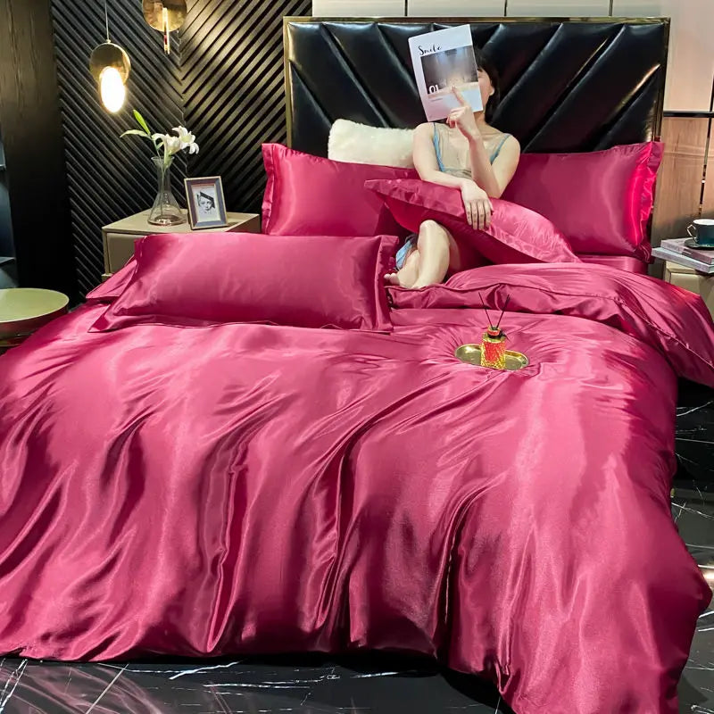 Rayon Silk Bedding Set – Luxury Duvet Cover & Pillowcases