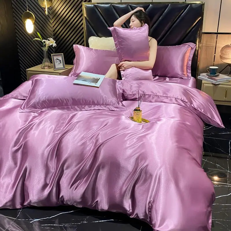 Rayon Silk Bedding Set – Luxury Duvet Cover & Pillowcases