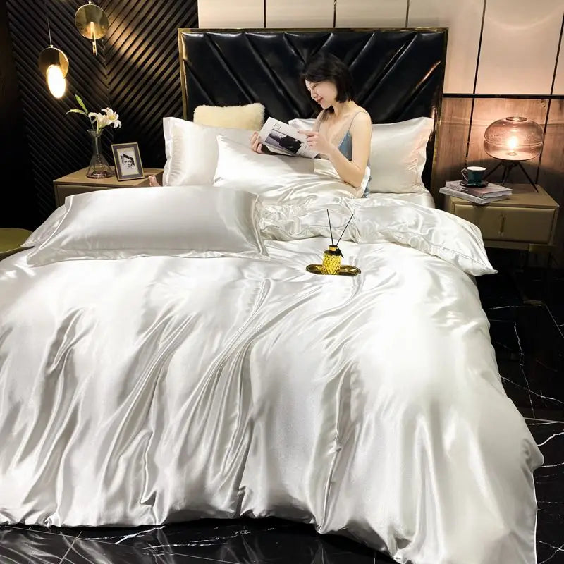 Rayon Silk Bedding Set – Luxury Duvet Cover & Pillowcases